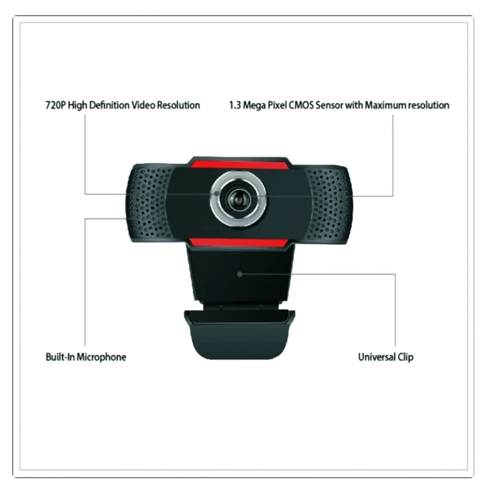Adesso CyberTrack H3 720P HD USB Webcam with Built in Microphone New